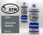 Preview: Opel, Silbersee Metallic, 811S: 400ml Sprühdose + 400ml Klarlack - Set, von ATW Autoteile West.